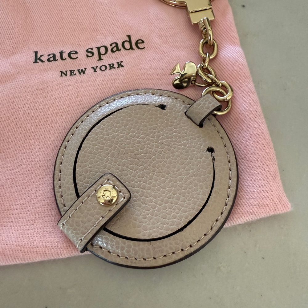 NWOT Kate Spade cream key chain bag charm with mirror - Picture 8 of 8